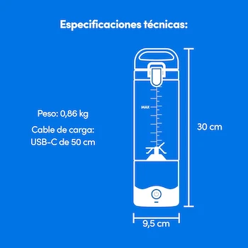 Imagen 2 de nutribullet Licuadora Portátil Negra 4 Piezas 475 ml NB50500-1001DG