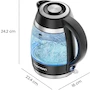 Miniatura de Chefman Hervidor Eléctrico de Agua para Hervir, Modelo Serie Glass Electric Kettle, Capacidad 1.8 Litros, Potencia 1500W, Material de Vidrio, Color Negro