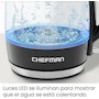 Miniatura de Chefman Hervidor Eléctrico de Agua para Hervir, Modelo Serie Glass Electric Kettle, Capacidad 1.8 Litros, Potencia 1500W, Material de Vidrio, Color Negro