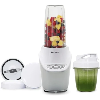 Imagen de referencia para TAURUS NATURAL GREEN | Procesador de Alimentos + 2 Vasos de 1 Litro y 400 ml | 600 Watts | Incluye 2 Cuchillas para Pulverizar Alimentos | 8 Piezas | Color Verde Natural