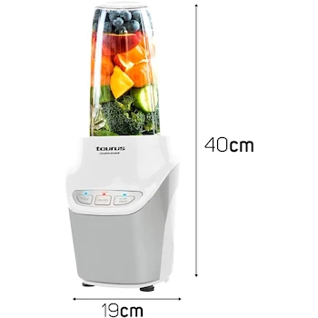 Imagen 2 de TAURUS NATURAL GREEN | Procesador de Alimentos + 2 Vasos de 1 Litro y 400 ml | 600 Watts | Incluye 2 Cuchillas para Pulverizar Alimentos | 8 Piezas | Color Verde Natural