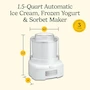 Miniatura de Cuisinart ICE-20 Serie 1.5-Quart Automatic Frozen Yogurt - Sorbet & Ice Cream Maker, Blanco, Compact Double-Insulated Freezer Bowl