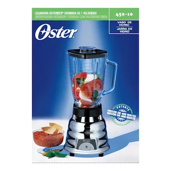 Imagen 2 de Oster M450-10 Licuadora Modelo M450-10 Serie M450 con 1 Velocidad Vaso de Vidrio 1.25 Litros Capacidad 400 Watts Color Plata
