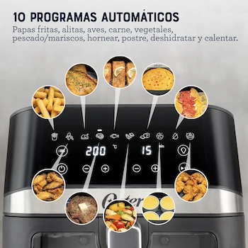 Imagen 4 de Oster Freidora de Aire Digital Serie DiamondForce con Recubrimiento DiamondForce, Ventana y Luz Interna, Capacidad 6L, 10 Programas Automáticos, Modelo B0DKXYK5V8, Color Negro