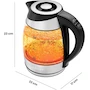 Miniatura de Chefman RJ11-17-CTI Hervidor Eléctrico de Acero Inoxidable y Cristal de Borosilicato Plata 1.8 Litros con Infusor de Té Extraíble Base Giratoria 360° Sin BPA