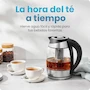 Miniatura de Chefman RJ11-17-CTI Hervidor Eléctrico de Acero Inoxidable y Cristal de Borosilicato Plata 1.8 Litros con Infusor de Té Extraíble Base Giratoria 360° Sin BPA