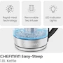 Miniatura de Chefman RJ11-17-STI Electric Kettle, Glass Borosilicate Material, 1.8 Liters Capacity, 21.84 x 16 x 24.38 cm Size, Rapid Boil with Tea Infuser, Wireless, ASIN B0859MLL8F