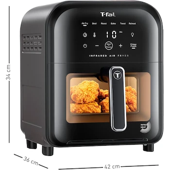 Imagen 3 de T-fal Freidora de Aire Digital Infrared Modelo EY8158U0 Serie EY8158 Color Negro Capacidad 5 Litros Tamaño 42x36.1x33.7 cm Potencia 1150W Material Metal Peso 5.46 kg