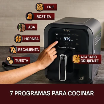 Imagen 5 de T-fal Freidora de Aire Digital Infrared Modelo EY8158U0 Serie EY8158 Color Negro Capacidad 5 Litros Tamaño 42x36.1x33.7 cm Potencia 1150W Material Metal Peso 5.46 kg