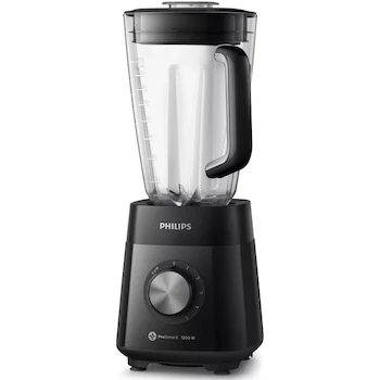 Imagen de referencia para Philips HR2240/91 Serie 5000 Licuadora de mesa, color negro, vaso Tritan Duravita 3L, 1200W (1.6 HP), 5 velocidades + pulso, 127V, dimensiones 25x21x35 cm, 2.44 kg, garantía 2 años