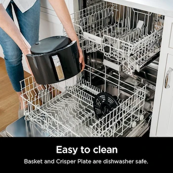 Imagen 5 de Ninja AF161 Max XL Air Fryer Freidora de Aire Serie Max, Modelo AF161, Capacidad 5.5 Quart (5.2 L), Color Gris, Tamaño XL, Dimensiones 35.56 x 27.94 x 37.47 cm, Peso 5.31 kg, Material Plástico con Cesta Cerámica Antiadherente, Potencia 1750W