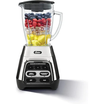Imagen 1 de Oster Licuadora de 6 Tazas Plata y Negro, Modelo FPSTPLFP, Serie Pro 1200 con Tecnología Reversible, Vaso Blend-N-Go Incluido, Color Plateado y Negro