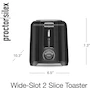 Miniatura de Proctor Silex 22215 Tostador de Pan de 2 Rebanadas, Ranuras Extra Anchas para Bagels y Panes Artesanales, Color Negro, Modelo 22215, Capacidad 2 Slots, Material Aluminio, 700W, 110V