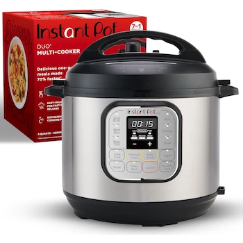 Imagen alusiva al producto Instant Pot Duo Mini Olla Eléctrica a Presión 7 en 1, Serie DUO, Modelo IP-DUO-Mini-03, Capacidad 3 Cuartos de Galón, Acero Inoxidable/Negro, 700W, 120V, Dimensiones 28.4 x 29 x 25.4 cm, Peso 3.73 kg