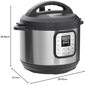 Imagen 3 de Instant Pot Duo Mini Olla Eléctrica a Presión 7 en 1, Serie DUO, Modelo IP-DUO-Mini-03, Capacidad 3 Cuartos de Galón, Acero Inoxidable/Negro, 700W, 120V, Dimensiones 28.4 x 29 x 25.4 cm, Peso 3.73 kg