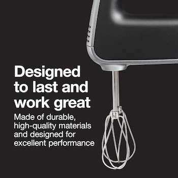 Imagen 5 de Batidora de Mano Eléctrica 5 Velocidades + Boost Proctor Silex, Modelo 62501, Color Negro y Plata, Dimensiones 8.9 x 8.4 x 3.8 Pulgadas, Incluye Batidores, Hecha en China