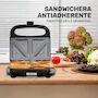 Miniatura de Taurus Cosmos Sandwichera Antiadherente para 2 Sandwiches, Material Plástico, Color Negro, Dimensiones 22 x 22.2 x 8.8 cm