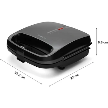 Imagen 3 de Taurus Cosmos Sandwichera Antiadherente para 2 Sandwiches, Material Plástico, Color Negro, Dimensiones 22 x 22.2 x 8.8 cm