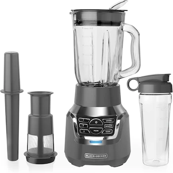 Imagen de referencia para Black+Decker Licuadora con Filtro Infusor de Jugos 3 en 1, Jarra de Vidrio 1.5L, Incluye Vaso Personal de Tritán, Modelo BL1350G