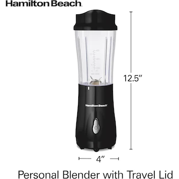 Imagen 2 de Hamilton Beach 51101BA Licuadora Personal de Una Porción, Color Negro, Capacidad 14 oz con Tapa de Viaje