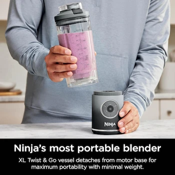 Imagen 3 de Ninja Blast Max Licuadora Portátil Personal + Twist & Go, Sin Cable, Recipiente Extraíble de 22 Onzas, Modelo B0DB6KW9SQ