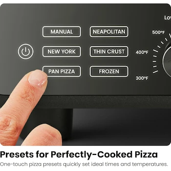 Imagen 5 de CHEFMAN Home Slice Horno de Pizza Eléctrico para Interiores de Encimera, Capacidad para Pizzas de 12 Pulgadas, Color Negro Inoxidable, Serie Home Slice, ASIN B0CGMGK7GK