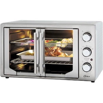 Imagen de referencia para Oster TSSTTVFDMAF Horno con Freidora de Aire, Serie French Door, Puertas Estilo Francés, Extra Grande, Capacidad 42 Litros, Color Plateado, Dimensiones 60.7 x 51.6 x 38.4 cm
