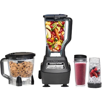 Imagen 1 de Ninja BL770 Mega Sistema de Cocina, Negro, Jarra de Licuadora de 72 Onzas, Tazón Procesador de Alimentos de 8 Tazas, 2 Vasos Nutri Ninja de 16 Onzas