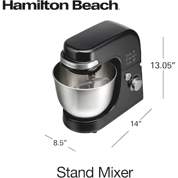 Imagen 3 de Hamilton Beach Modelo 63390 Batidora de Pedestal en Color Negro con Tazón de Capacidad 3.8 Litros de Acero Inoxidable