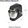 Miniatura de Hamilton Beach Modelo 63390 Batidora de Pedestal en Color Negro con Tazón de Capacidad 3.8 Litros de Acero Inoxidable
