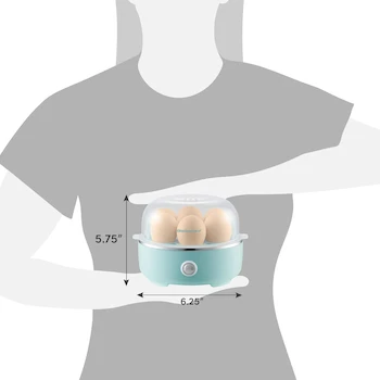 Imagen 3 de Elite Gourmet EGC115M - Cocina de Huevos Eléctrica de Capacidad para 7 Huevos, Estilo Retro, Color Menta, Libre de BPA
