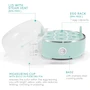 Miniatura de Elite Gourmet EGC115M - Cocina de Huevos Eléctrica de Capacidad para 7 Huevos, Estilo Retro, Color Menta, Libre de BPA