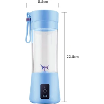 Imagen 3 de HASPINH Licuadora Portátil Azul 380ml Mini Vaso Batidora Pequeña para Batidos Smoothies y Viajes Exprimidor Frutas Mano Modelo B0BH31P75C Tamaño 2x2x2 pulgadas Estilo Moderno Origen China