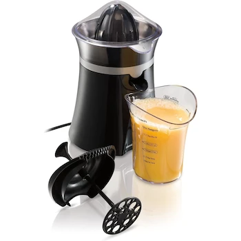 Imagen de referencia para Hamilton Beach 66333 - Exprimidor Eléctrico de Cítricos Serie Fresh Mix, Capacidad 2 Tazas (473 ml), Color Negro, Dimensiones 24.89 x 15.87 x 14.60 cm