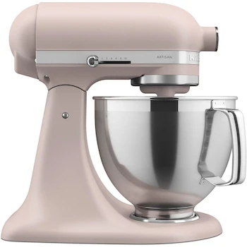 Imagen de referencia para KitchenAid Artisan Series KSM195PSFT - Batidora de pie con cabezal inclinable de 5 cuartos con paquete de accesorios premium y tazón adicional de 3 cuartos, color rosa pluma