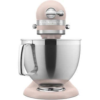 Imagen 3 de KitchenAid Artisan Series KSM195PSFT - Batidora de pie con cabezal inclinable de 5 cuartos con paquete de accesorios premium y tazón adicional de 3 cuartos, color rosa pluma
