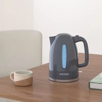 Imagen 2 de BLACK+DECKER Hervidor Eléctrico Inalámbrico KE1555GY, Capacidad 1.7 L, Color Gris, Serie Rapid Boil, Material Vidrio Premium