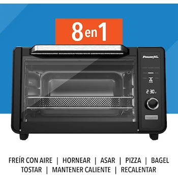 Imagen 3 de PowerXL™ Horno y Freidora de Aire Eléctrico de Mesa CRISP´N BAKE™, Modelo TOD3415B-LA, Color Negro, Capacidad 22 Litros, 1500W, 127V