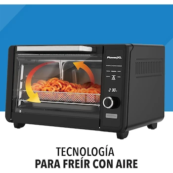 Imagen 5 de PowerXL™ Horno y Freidora de Aire Eléctrico de Mesa CRISP´N BAKE™, Modelo TOD3415B-LA, Color Negro, Capacidad 22 Litros, 1500W, 127V