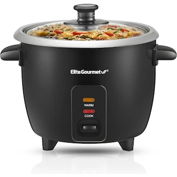 Imagen de referencia para Elite Gourmet ERC003B Arrocera Eléctrica, Capacidad 6 Tazas Cocidas (3 Tazas Sin Cocinar), Color Negro