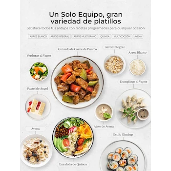 Imagen 5 de CUCKOO CR-0375FW Olla Arrocera Eléctrica Micom Inteligente, Capacidad 3 Tazas Crudas / 6 Tazas Cocidas (0.85L / 1.7L), Color Blanco, Dimensiones 29.2 x 21.8 x 20 cm, Peso 3 kg, Voltaje 120V