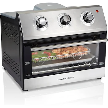 Imagen de referencia para Horno Digital con Freidor con Aire Hamilton Beach Modelo 31222, Negro y Acero Inoxidable, Capacidad para 6 Rebanadas de Pan o Pizza de 30 cm, 30 Litros, Dimensiones 32.3 x 38.4 x 39.1 cm
