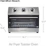 Miniatura de Horno Digital con Freidor con Aire Hamilton Beach Modelo 31222, Negro y Acero Inoxidable, Capacidad para 6 Rebanadas de Pan o Pizza de 30 cm, 30 Litros, Dimensiones 32.3 x 38.4 x 39.1 cm