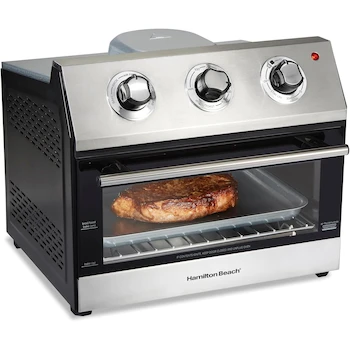 Imagen 4 de Horno Digital con Freidor con Aire Hamilton Beach Modelo 31222, Negro y Acero Inoxidable, Capacidad para 6 Rebanadas de Pan o Pizza de 30 cm, 30 Litros, Dimensiones 32.3 x 38.4 x 39.1 cm