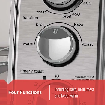 Imagen 3 de Black+Decker TO1760SS Horno Tostador de 4 Rebanadas con Convección Natural, Acero Inoxidable, Capacidad para Pizza de 23 cm, 1500 Watts, Dimensiones 43 x 29.5 x 23 cm, Peso 3.3 kg