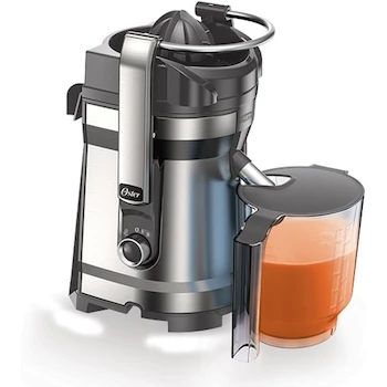 Imagen 3 de Oster® Extractor de Jugos Plateado con Acabado Pulido, Dimensiones 46.6 x 25.4 x 52.6 cm; 7.1 kg
