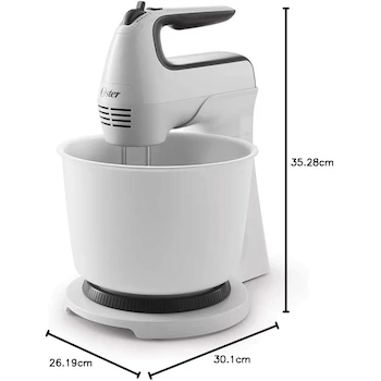 Imagen 3 de Oster® Batidora Mano/Pedestal Blanca con Tazón de Plástico de 3.7 Litros, Modelo FPSTHS3610