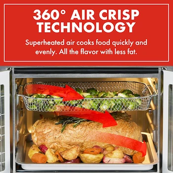 Imagen 5 de Emeril Lagasse Freidora de Aire Extragrande 26 Cuartos de Galón, Horno Tostador de Convección con Puertas Francesas, Acero Inoxidable, Modelo B09B7SB46R