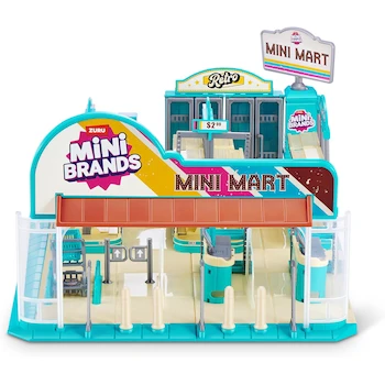 Imagen de referencia para Mini Brands by ZURU Retro Mini Mart Playset with 5 Exclusive Minis, Amazon Exclusive Miniature Collectible Store, Model 77764, ASIN B0DR3PZ1KW, Plastic Material, Dimensions 45 x 8 x 35 cm, Weight 1.22 kg, Large Size, Random Color, Retro Style, Ages 3+