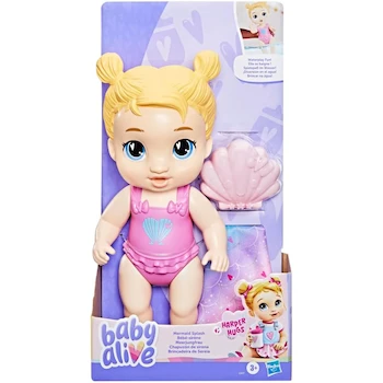 Imagen 4 de Baby Alive Hasbro Harper Hugs Chapuzón de Sirena - Muñeca de Bebé Rubia de 28 cm, Modelo G1477, Serie Harper Hugs, para Niños y Niñas desde 3 Años
